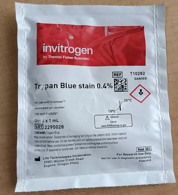 賽默飛Thermo細胞計數器臺盼藍染色劑T10282， 配套Countess細胞計數儀使用